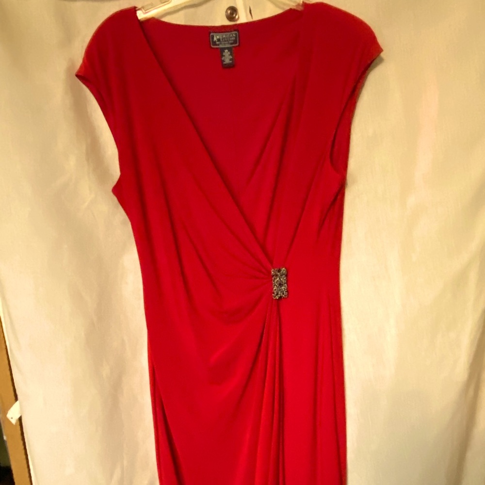 Deep red cap sleeve dress